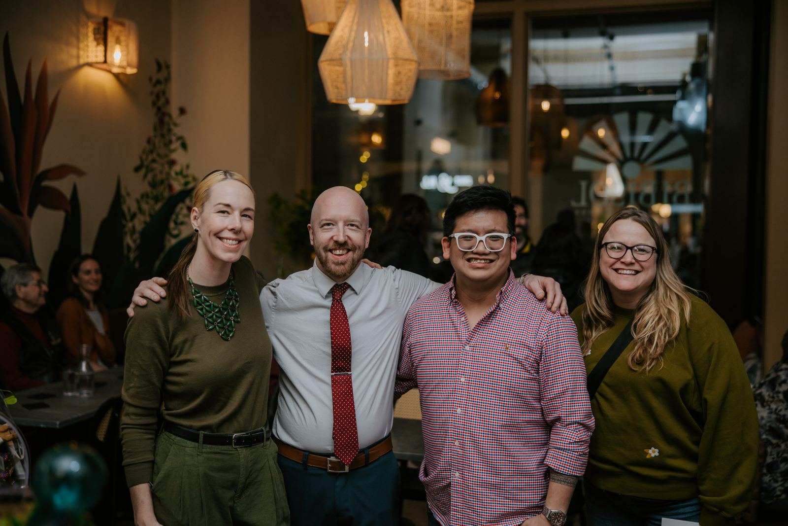 Vince with friends at a community gathering in a Sioux Falls restaurant