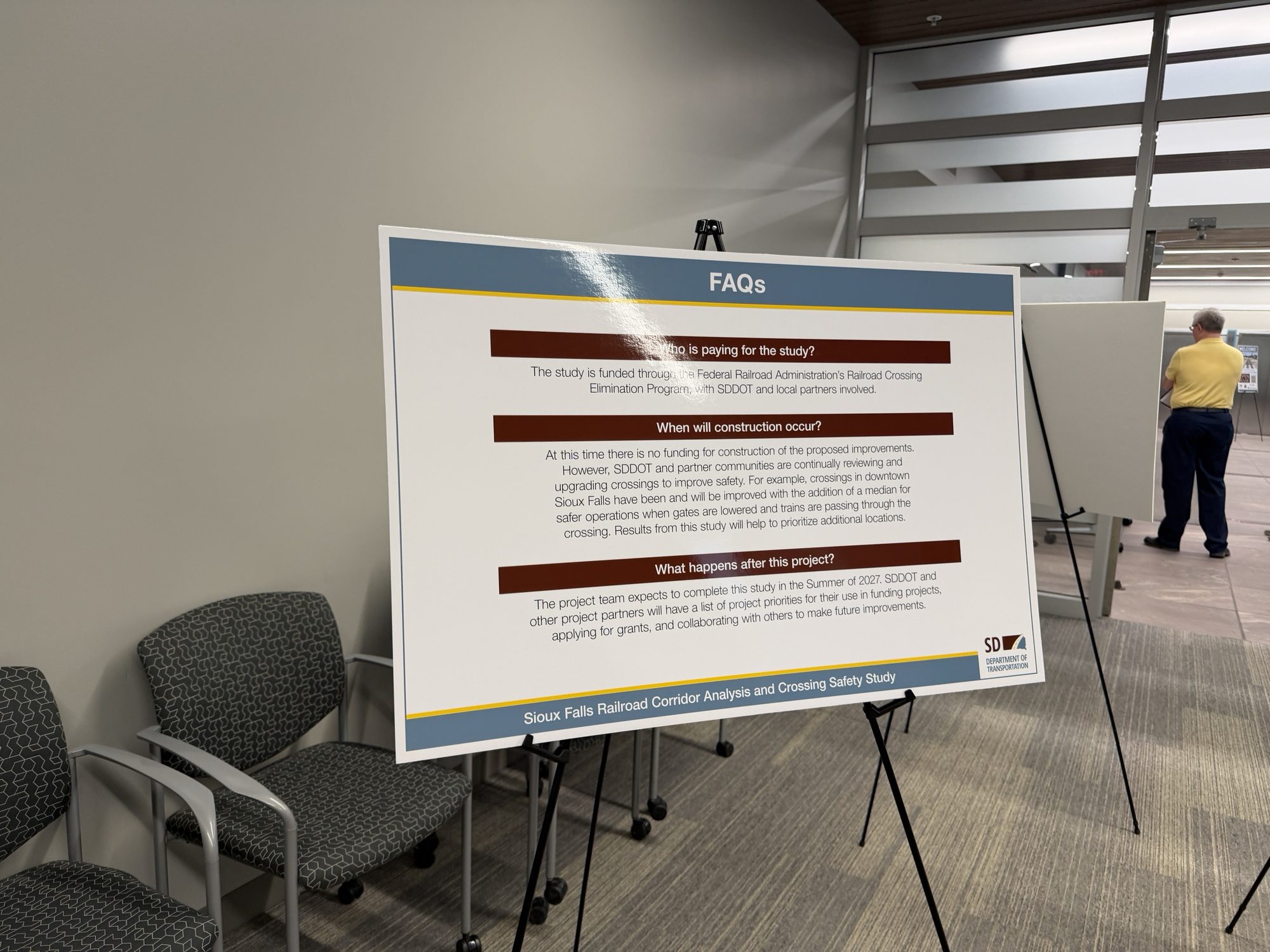 Board of frequently asked questions: who is paying for the study, when construction will occur, and what happens after the project